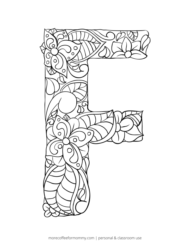 Free printable alphabet coloring pages â more coffee for mommy