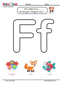 Letter f coloring worksheet