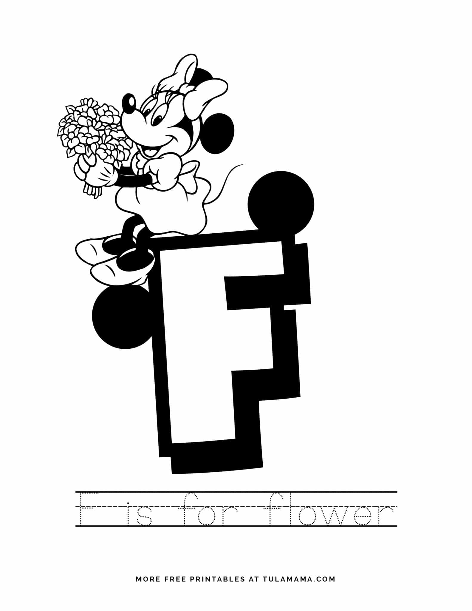 Free printable mickey mouse abc letter tracing for preschoolers
