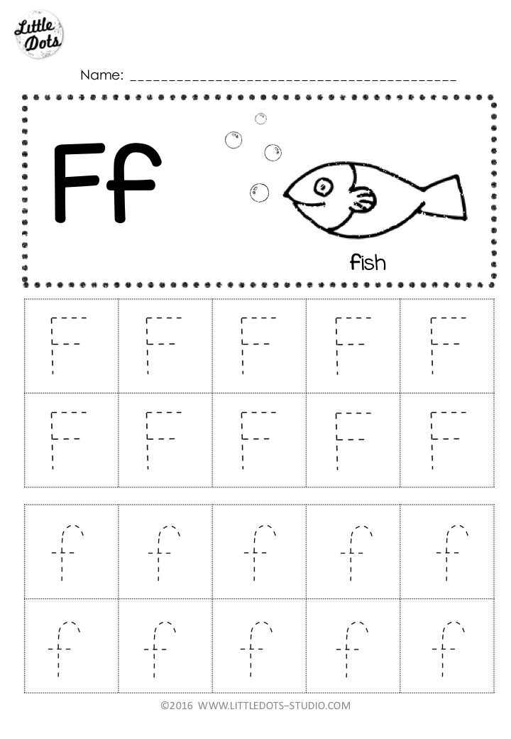 Free letter f tracing worksheets
