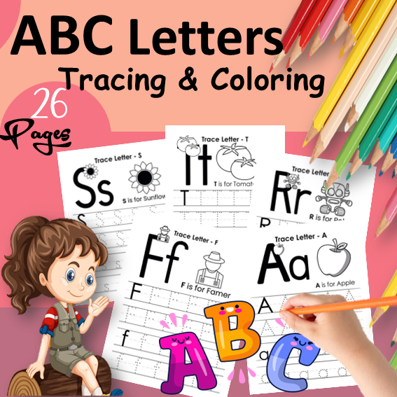 Fun abc letter tracing coloring pages for kids made by teachers