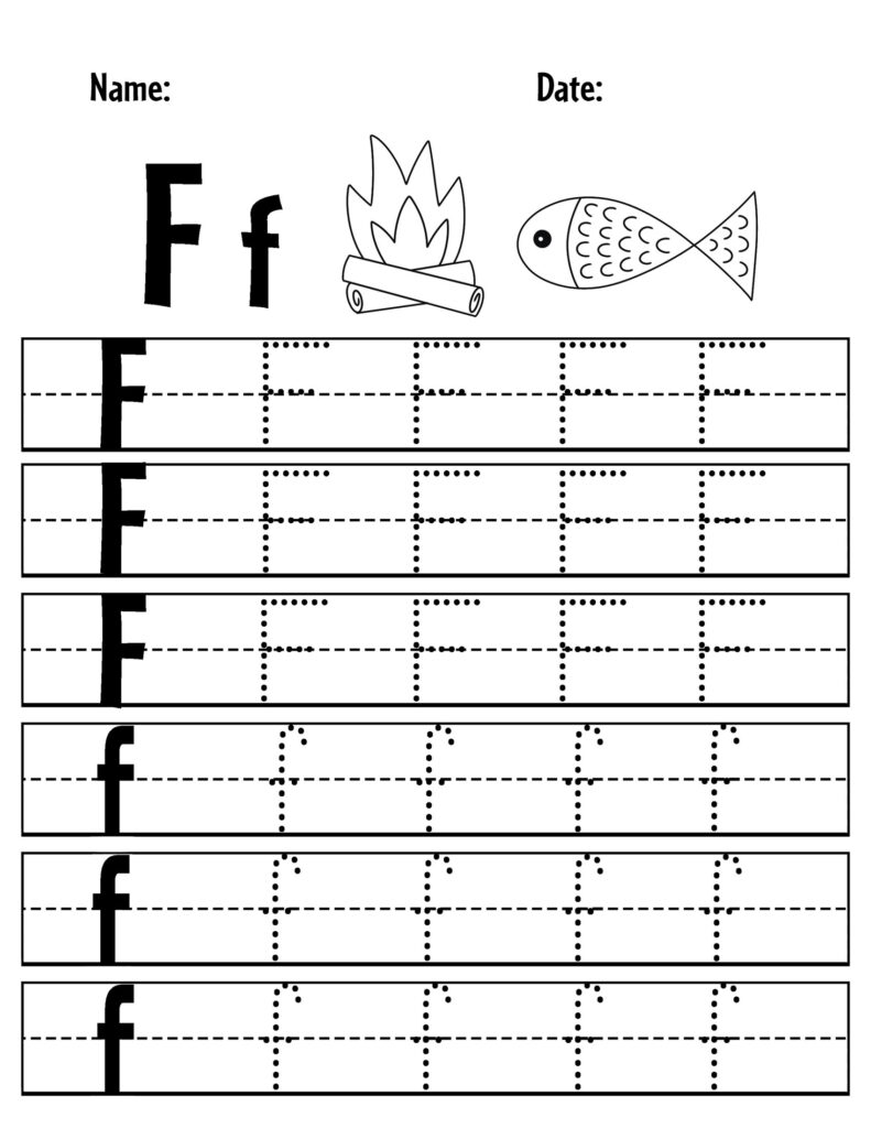 Free letter f worksheets for preschool â the hollydog blog