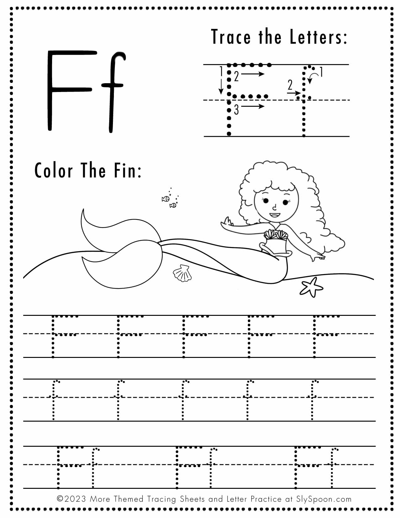 Free letter f tracing worksheets