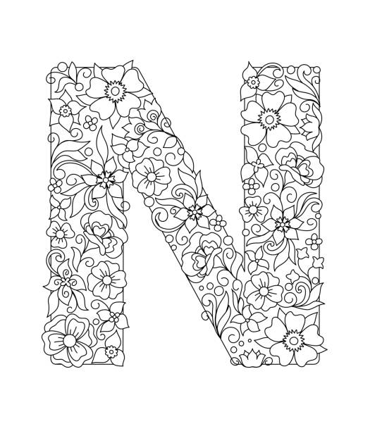Alphabet coloring pages stock illustrations royalty