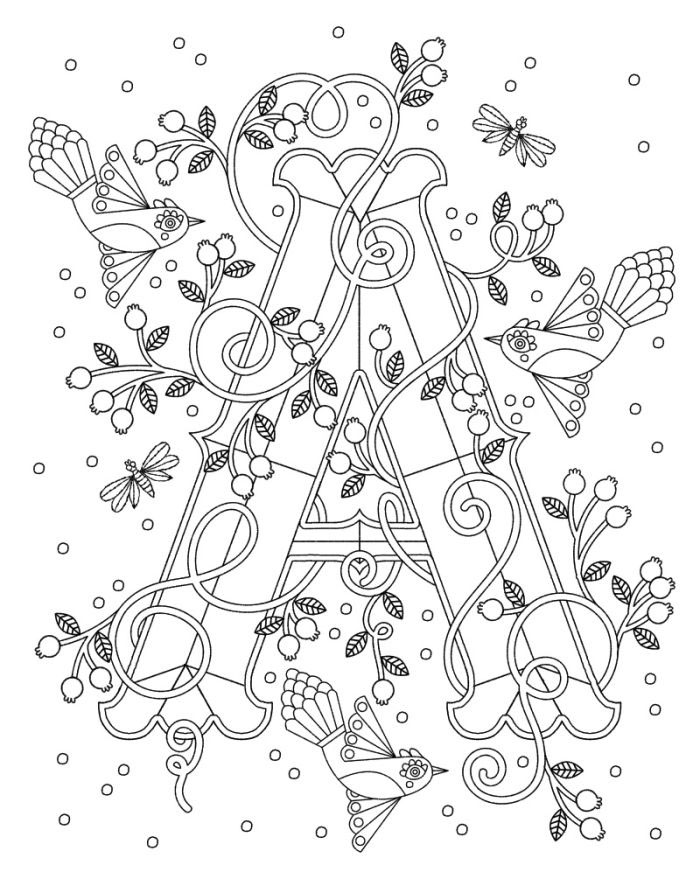 Adult coloring pages letters