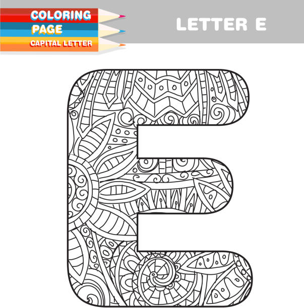 Alphabet coloring pages stock illustrations royalty
