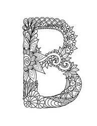 Adult coloring letters vector images over