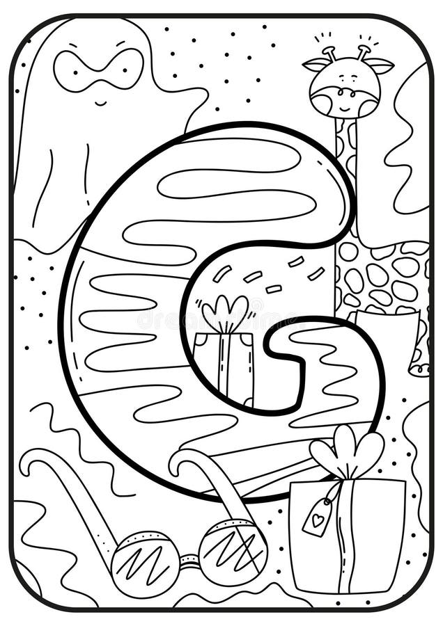 Kids alphabet coloring page abc