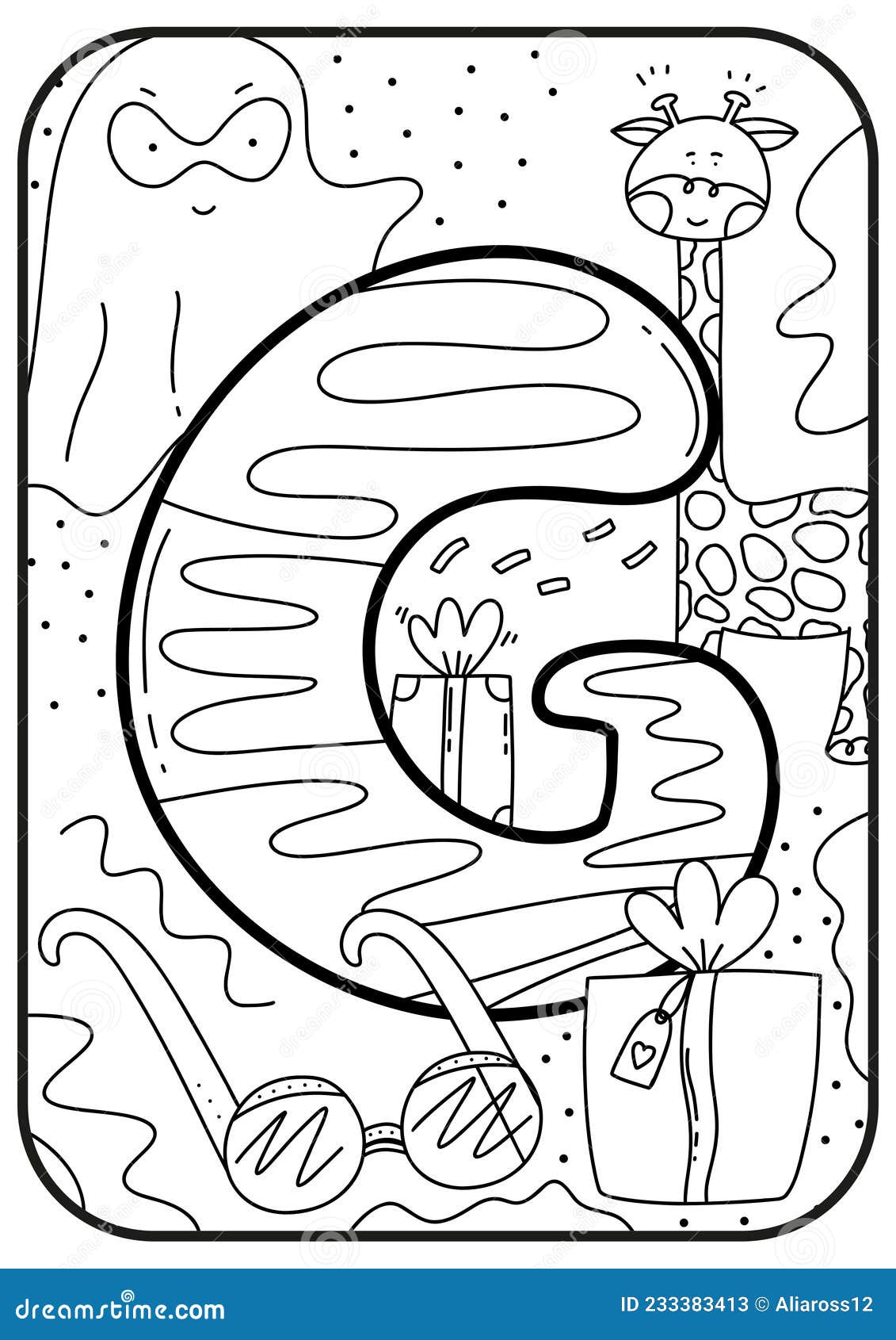 Kids alphabet coloring page abc