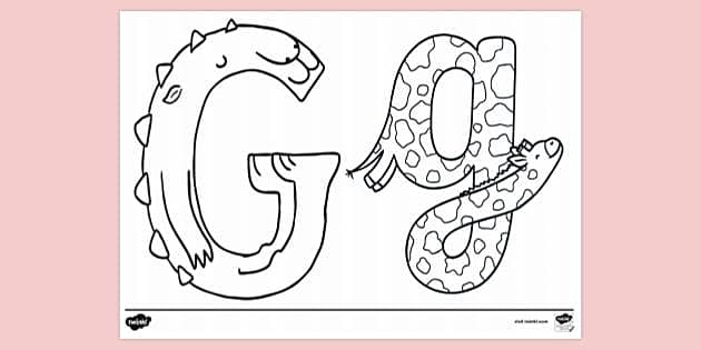Letter g louring page louring sheets