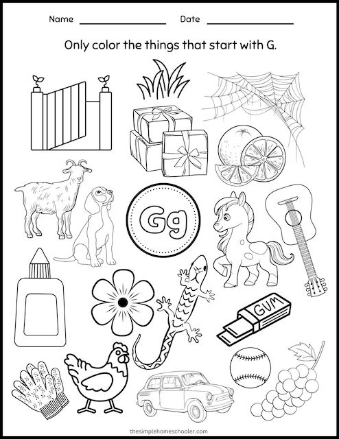 Letter g worksheets free printable