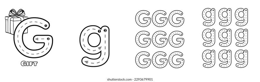 Letter g tracing images stock photos d objects vectors