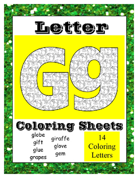Alphabet coloring pages for the letter g beginning sound pictures for g