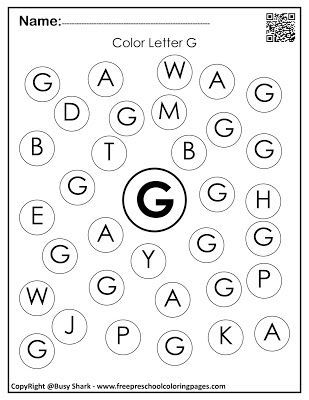 Set of letter g free dot markers coloring pages dot markers preschool coloring pages abc coloring pages