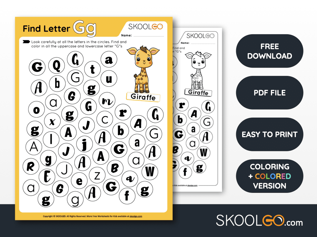 Find letter g worksheet