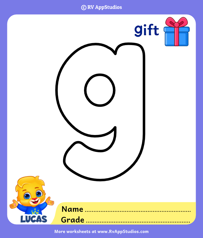 Alphabet g coloring pages
