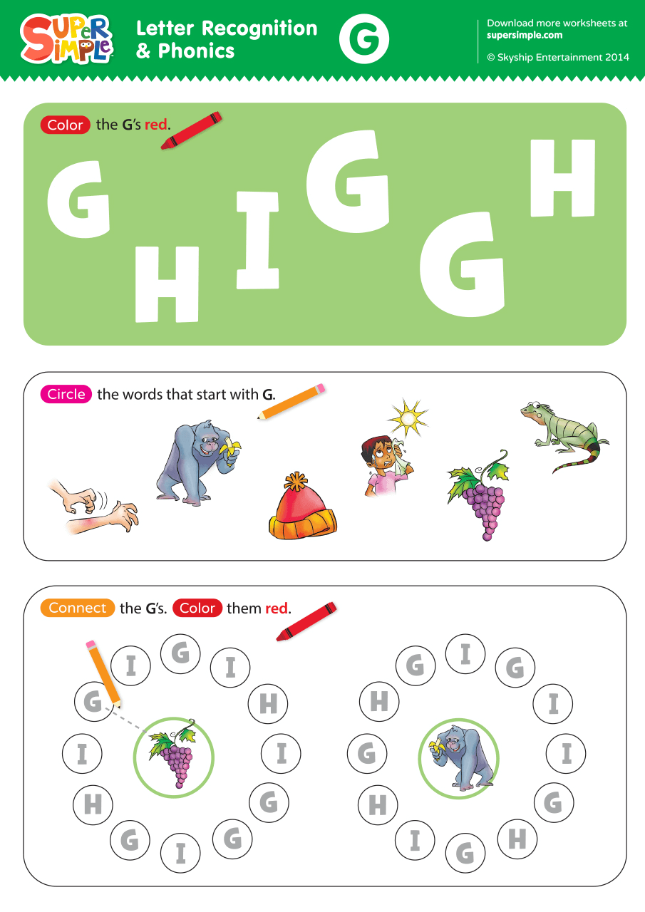 Letter recognition phonics worksheet
