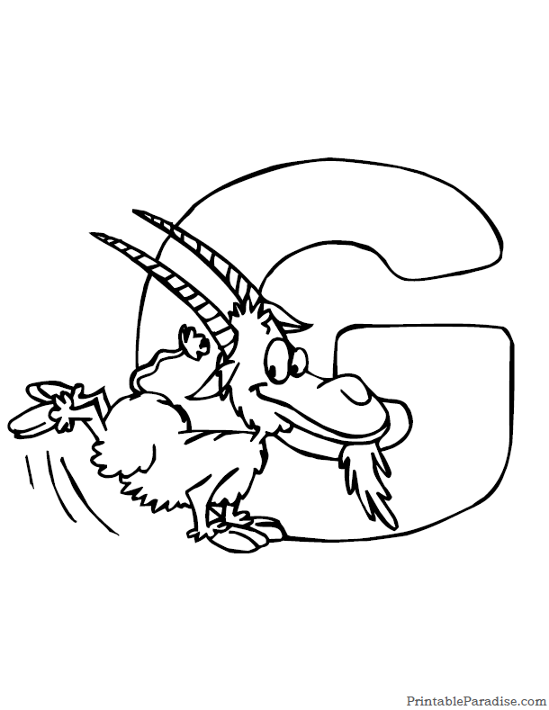 Printable letter g coloring page