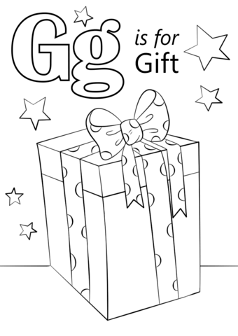 Letter g is for gift coloring page free printable coloring pages