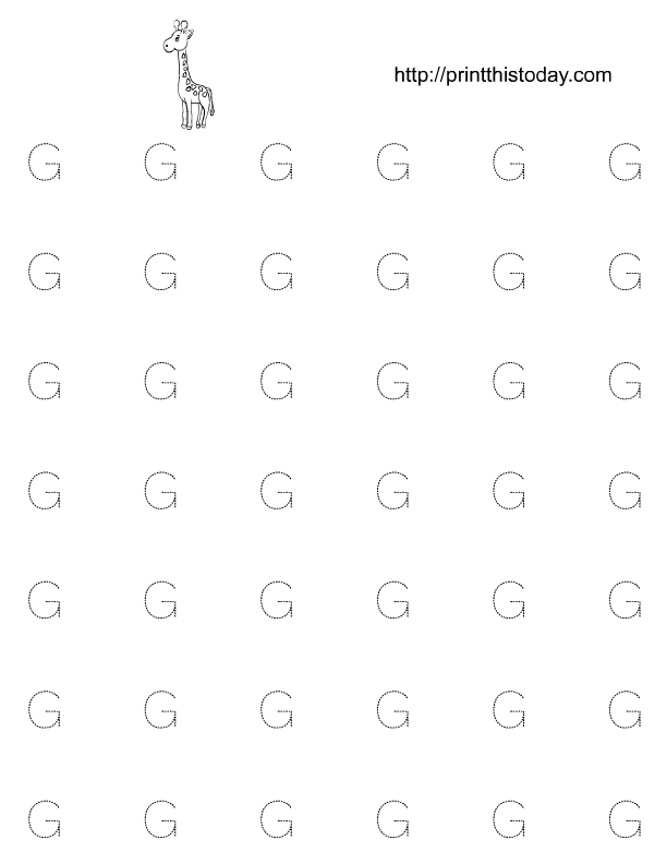 Alphabet g tracing worksheets for preschool and kindergarten