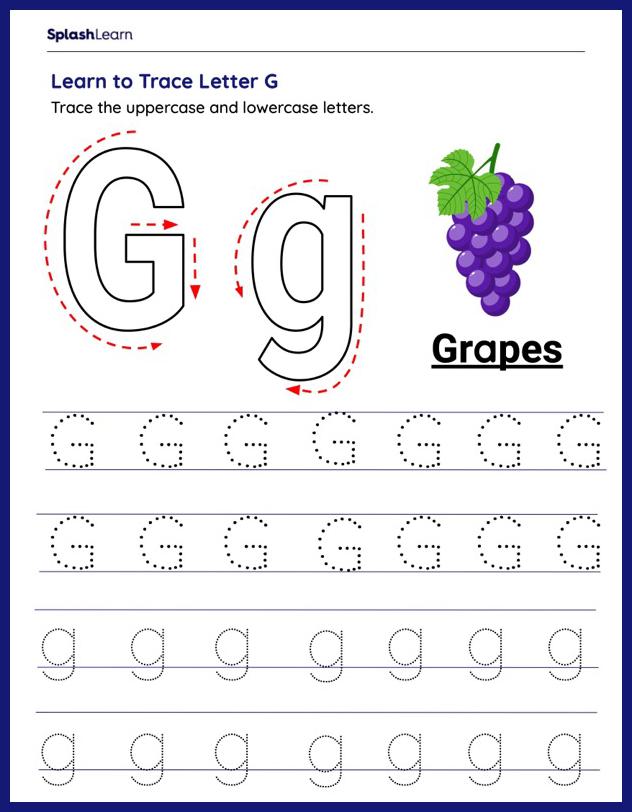 Learn to trace letter g