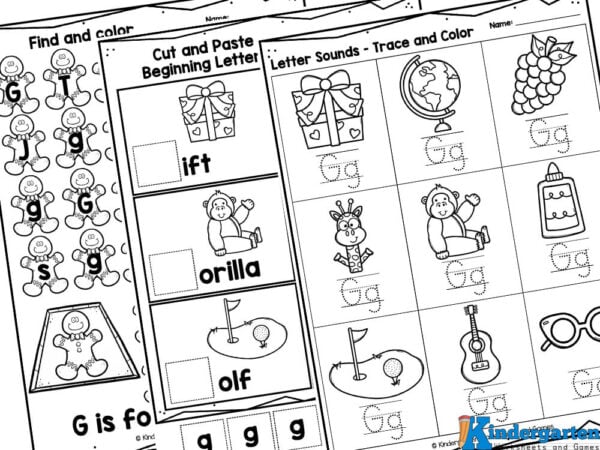 Free printable letter g tracing worksheets for kindergarten