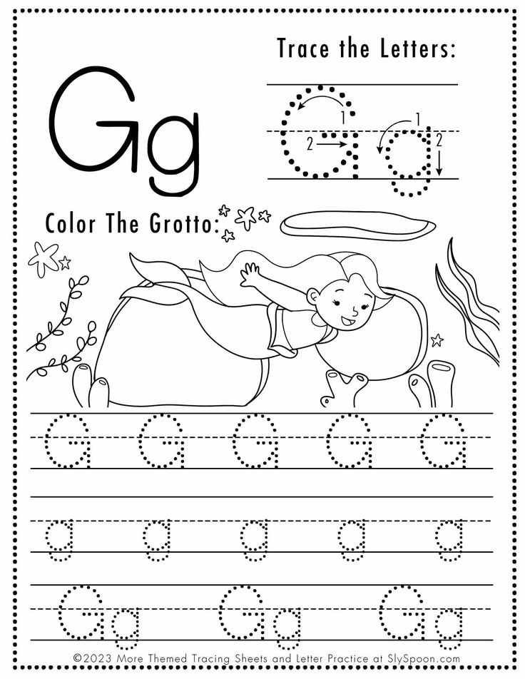 Free letter g tracing worksheets