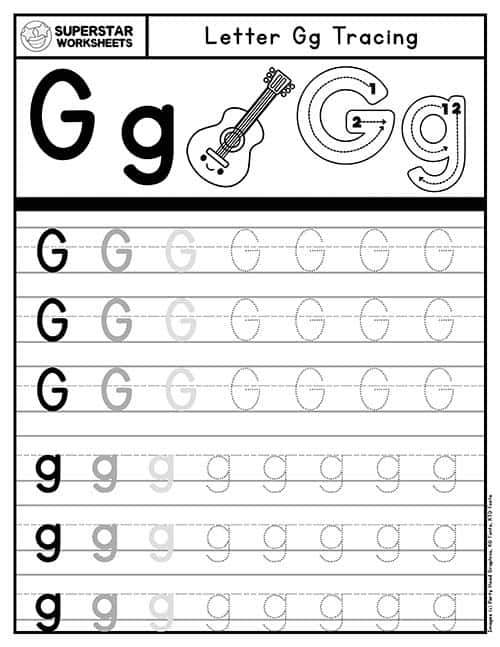 Letter g worksheets