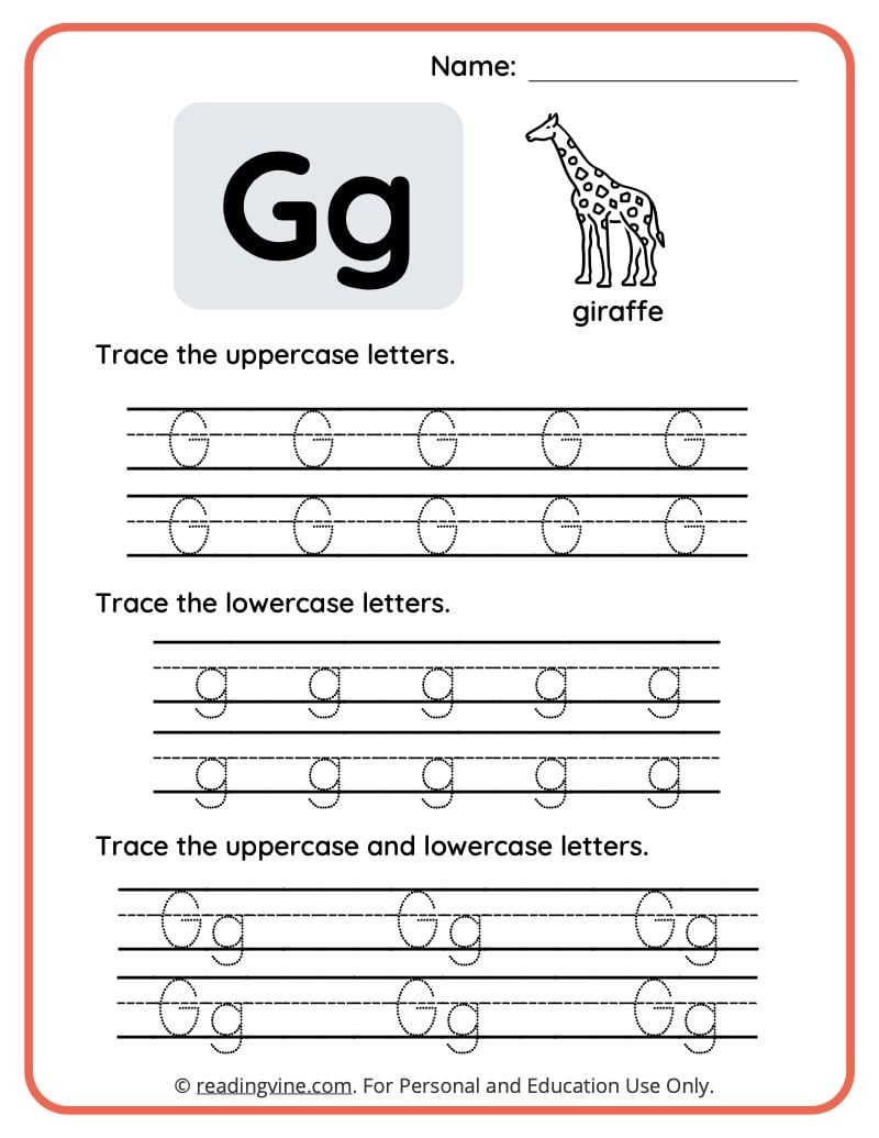 Letter g worksheets for preschool free printable