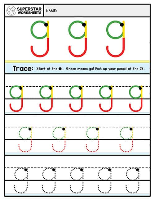 Letter g worksheets