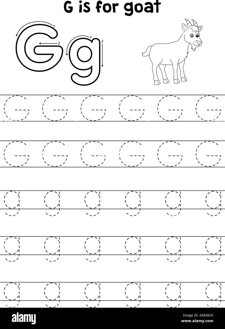 Letter g tracing cut out stock images pictures