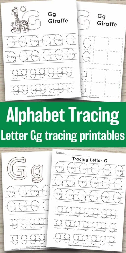 Free printable letter g tracing worksheets