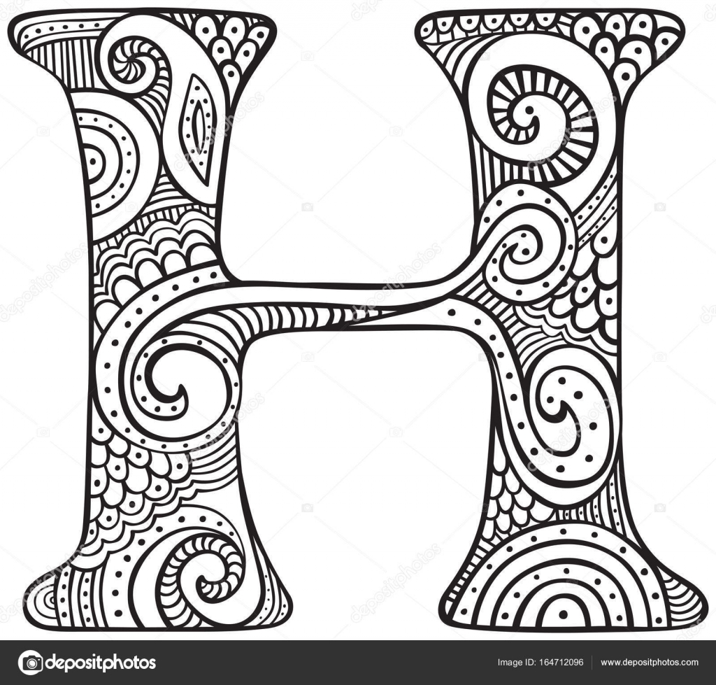 Illustrated letter h stock vector by nahhan