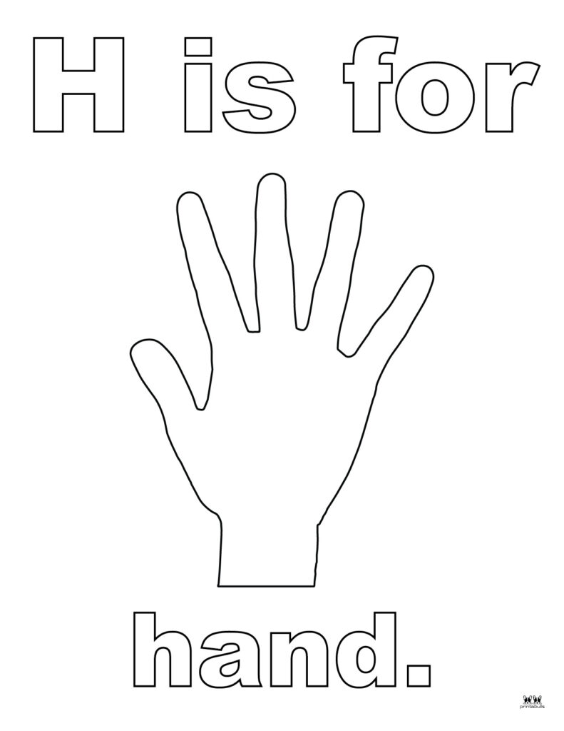 Letter h coloring pages