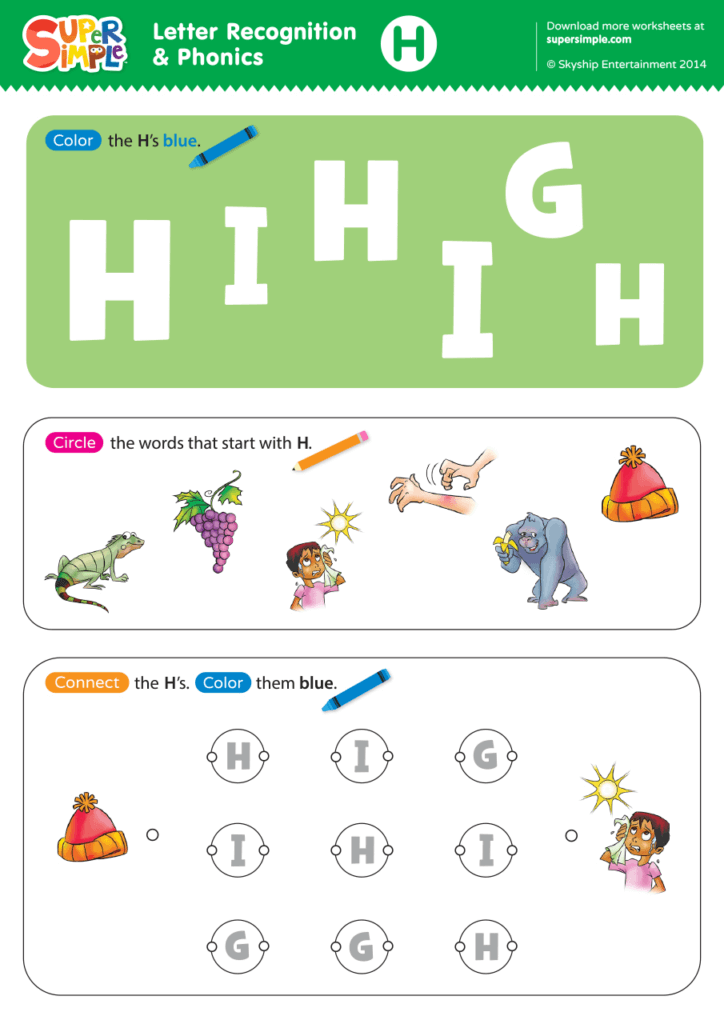 Letter recognition phonics worksheet
