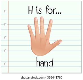Flashcard letter h hand illustration stock vector royalty free
