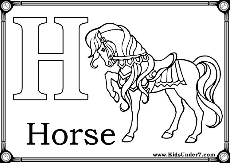 Kids under alphabet coloring pages and flash cards