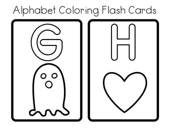 Alphabet coloring flash cards