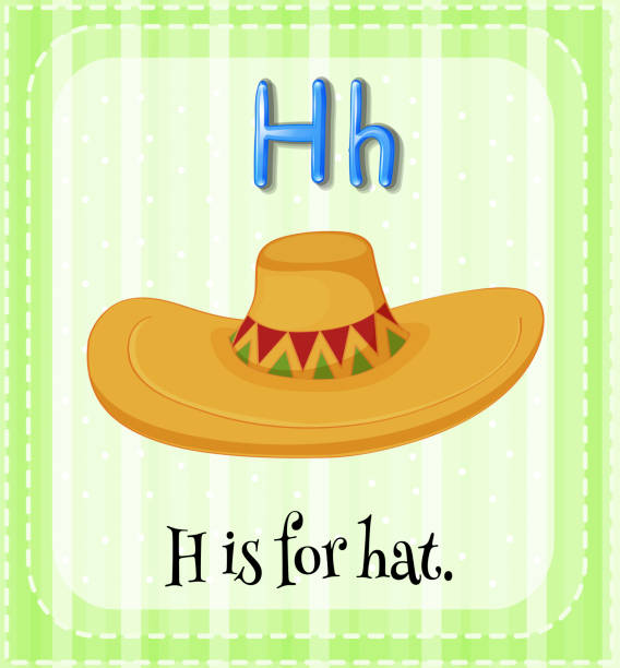 Flashcard letter h is for hat stock illustrations royalty