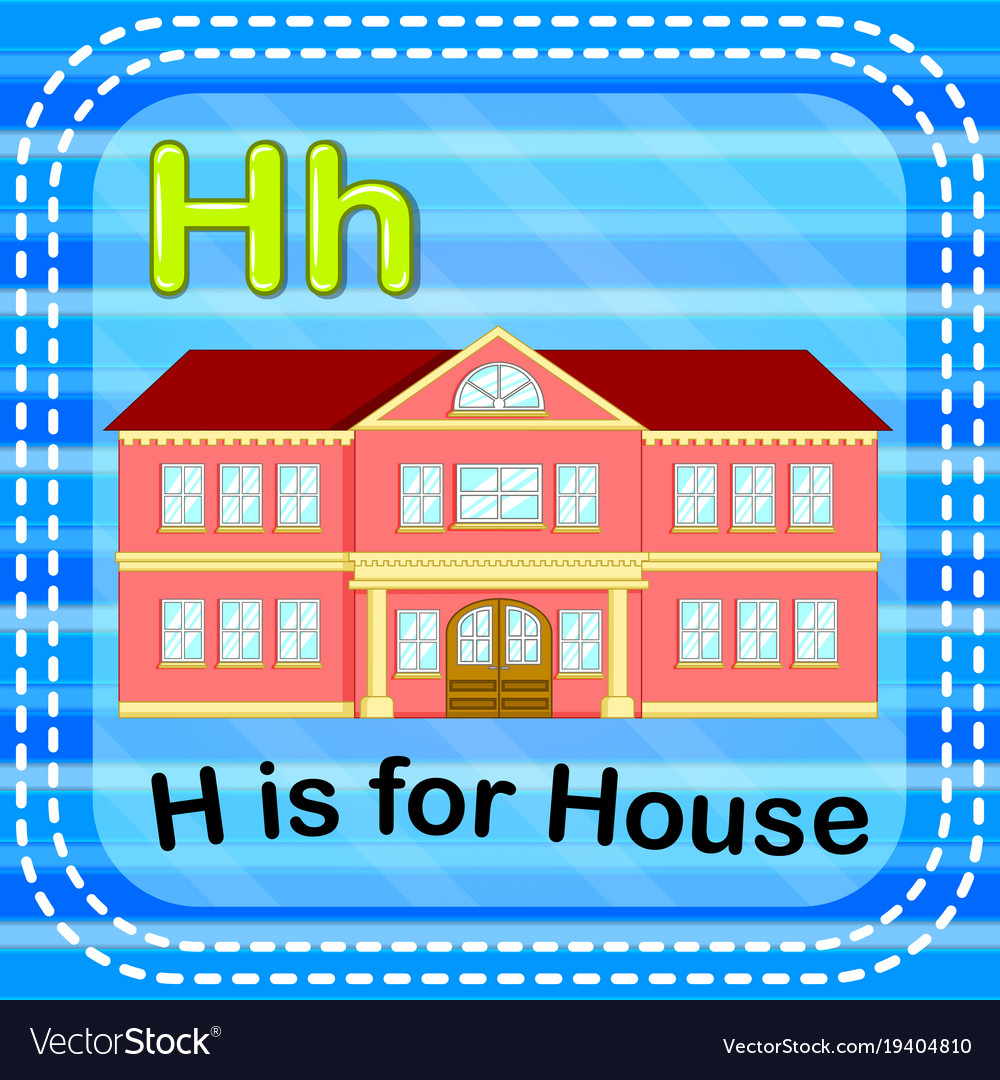 Flashcard letter h is for house royalty free vector image