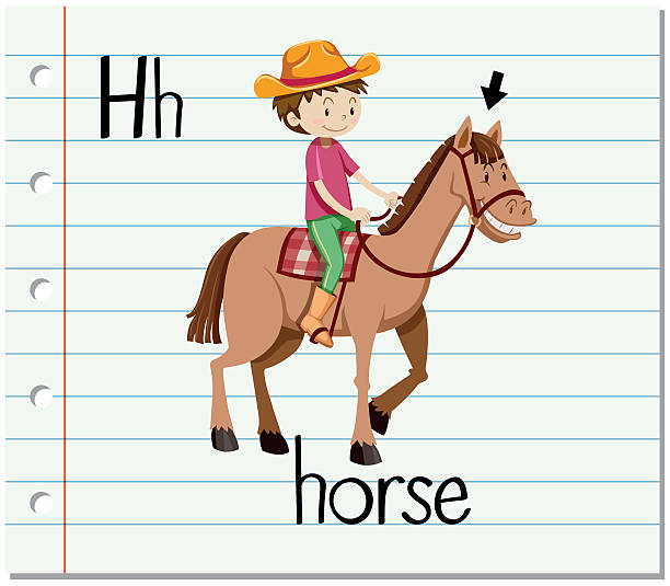 Flashcard letter h is for horse stock illustrations royalty