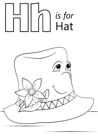 Letter h is for hat coloring page free printable coloring pages