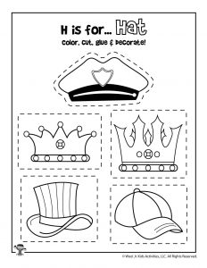 Letter h worksheets crafts woo jr kids activities childrens publishing