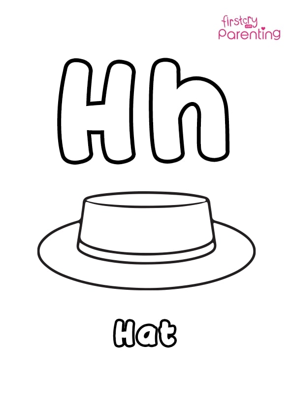 Letter h coloring page for kids