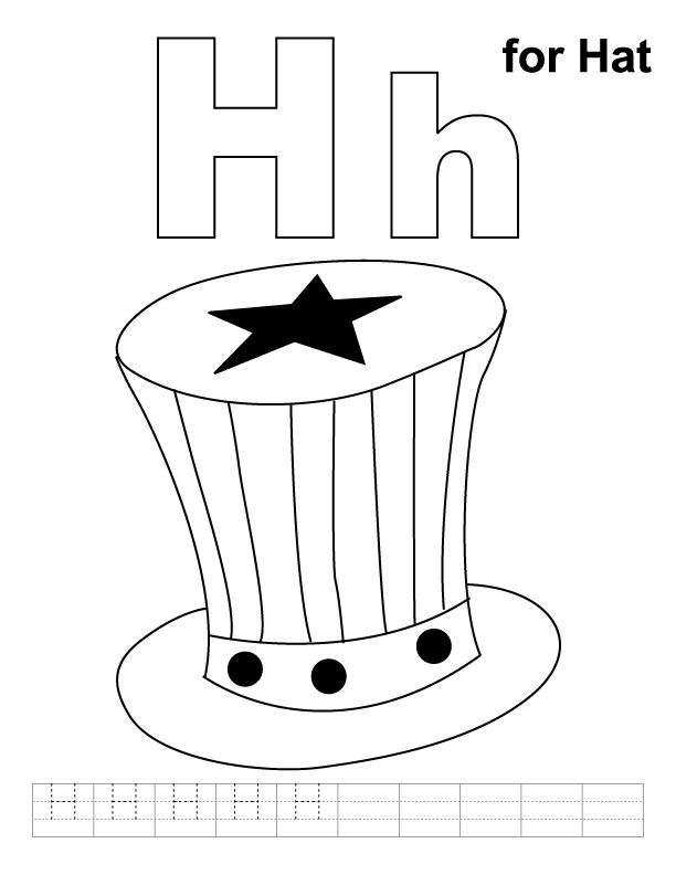 H kuin hattu alphabet coloring alphabet coloring pages abc coloring