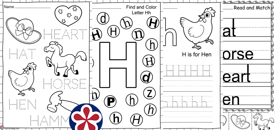 Letter h free worksheets