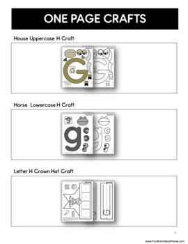 Letter h upper lowercase crafts