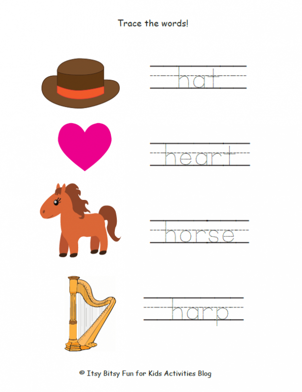 Free letter h worksheets for preschool kindergarten kids activities blog
