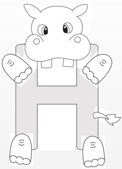 Hippo crafts and letter h tracing page by crafting education tpt