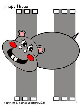 Letter h craft hippy hippo alpha pal by sashas creations tpt